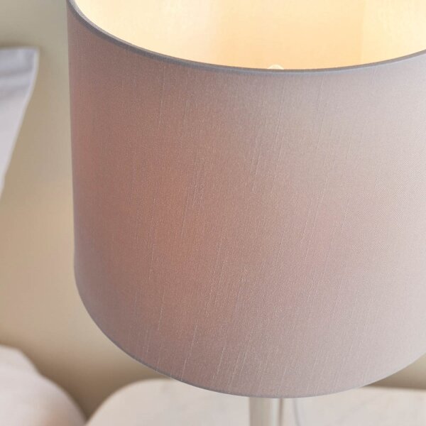 Endon 72175 - Stolní lampa s USB portem SYON 1xE14/40W/230V lesklý chrom/béžová