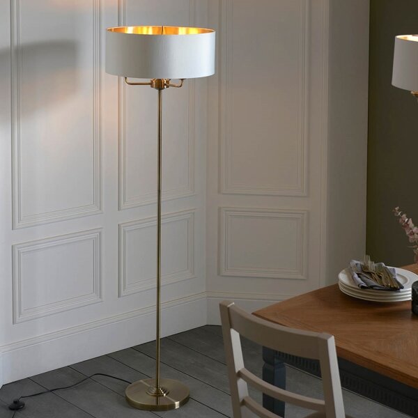 Endon 98935 - Stojací lampa HIGHCLERE 3xE14/40W/230V bílá/mosaz