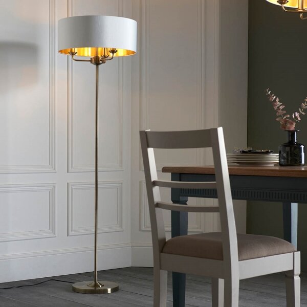 Endon 98935 - Stojací lampa HIGHCLERE 3xE14/40W/230V bílá/mosaz