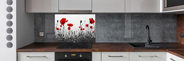 Panel na stěnu tvrzené sklo Máky pksh-121971489