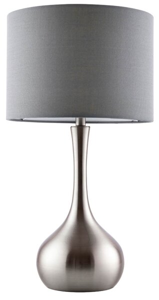 Endon 61192 -Stmívatelná stolní lampa PICCADILLY 1xE14/40W/230V matný chrom/šedá