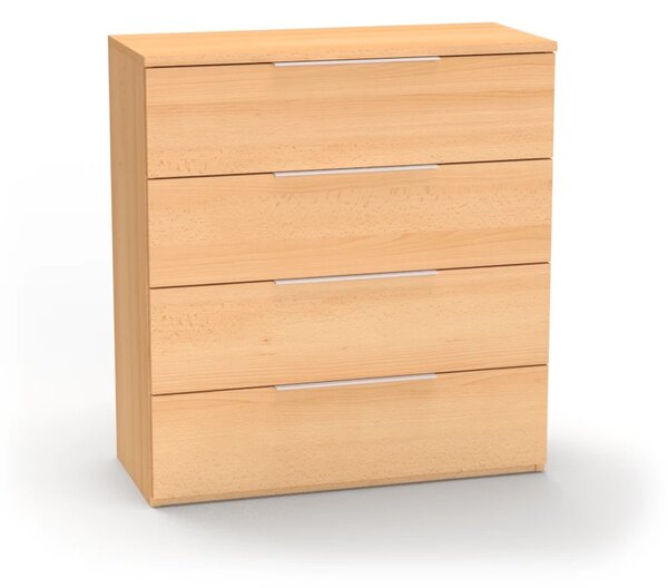 Komoda VARIO 4 Šířka 80 cm, Buk, nerez úchytky