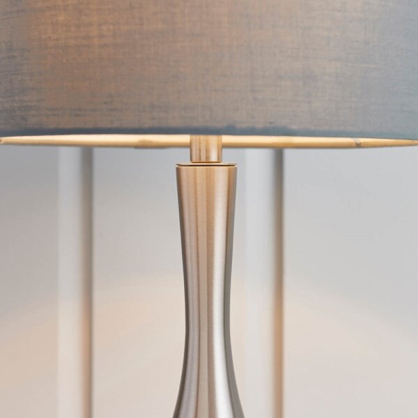 Endon 61192 -Stmívatelná stolní lampa PICCADILLY 1xE14/40W/230V matný chrom/šedá