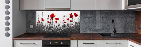 Panel na stěnu tvrzené sklo Máky pksh-121971489