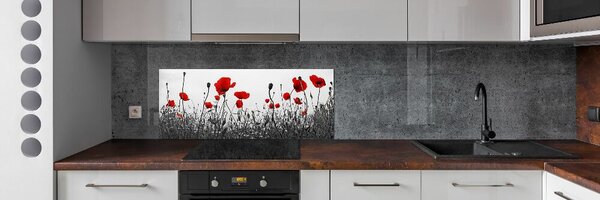 Panel na stěnu tvrzené sklo Máky pksh-121971489