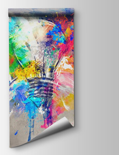 Fototapeta Žárovka s barevnými cákanci barvy, Designové fototapety na zeď, Populární fototapety, u53882 - Tapeko.co.cz