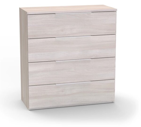 Komoda VARIO 4 Šířka 80 cm, Jasan šedý, nerez úchytky