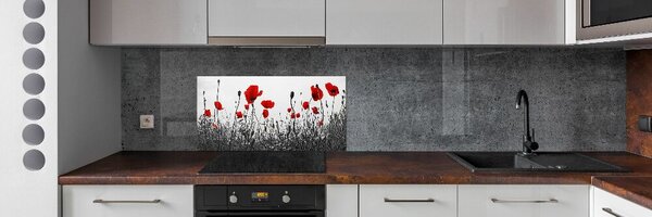 Panel na stěnu tvrzené sklo Máky pksh-121971489