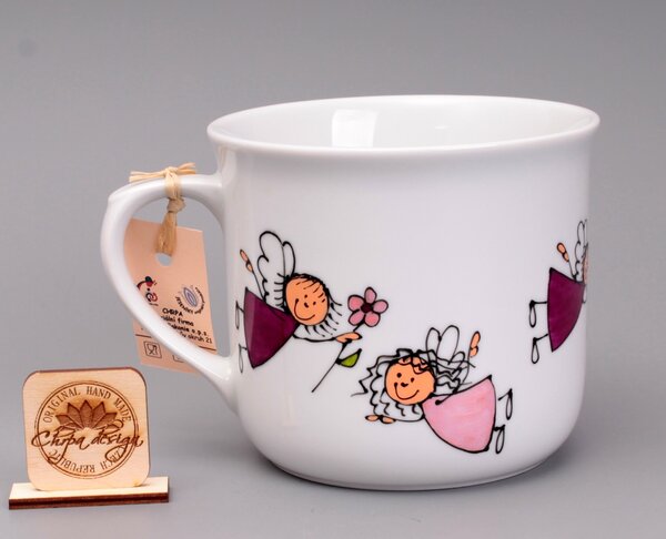 Porcelán hrnek 0,6 L - andílek růžový