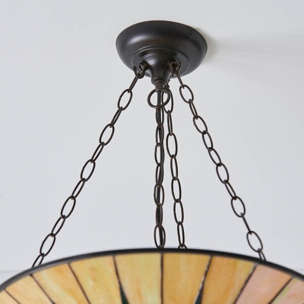 Endon 70754 - Lustr na řetězu Tiffany DARK STAR 3xE27/60W/230V pr. 49 cm