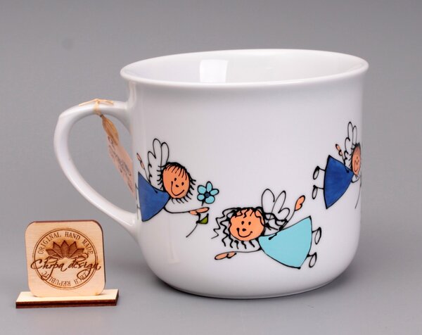 Porcelán hrnek 0,6 L - andílek modrý