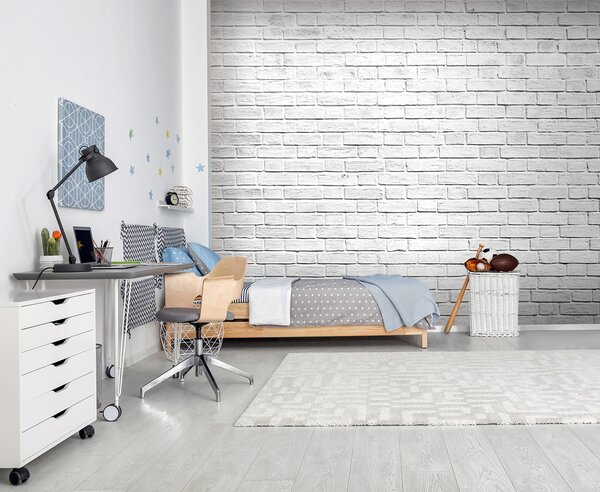 Fototapeta Bílá cihlová zeď s mnoha malými cihlami, Designové fototapety na zeď, Populární fototapety, u54004 - Tapeko.co.cz