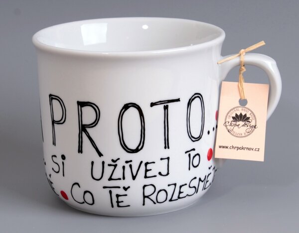 Porcelán hrnek 0,6 L - text
