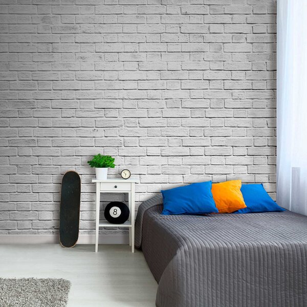 Fototapeta Bílá cihlová zeď s mnoha malými cihlami, Designové fototapety na zeď, Populární fototapety, u54004 - Tapeko.co.cz