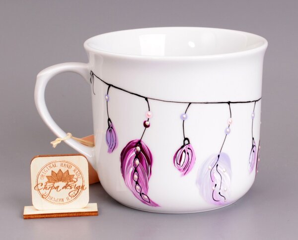 Porcelán hrnek 0,6 L - věř svým snům, růžová