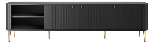 TV stolek Vesper 3D 187 cm - černý / zlaté nohy