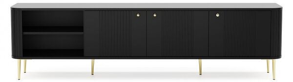 TV stolek Vesper 3D 187 cm - černý / zlaté nohy