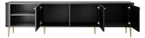 TV stolek Vesper 3D 187 cm - černý / zlaté nohy