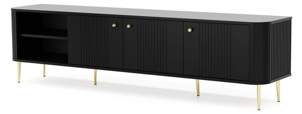 TV stolek Vesper 3D 187 cm - černý / zlaté nohy