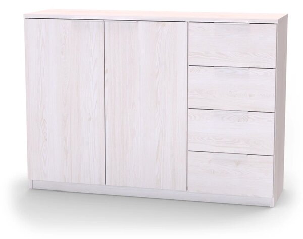 Komoda VARIO 5 Provedení: pravé, Modřín latte, nerez úchytky