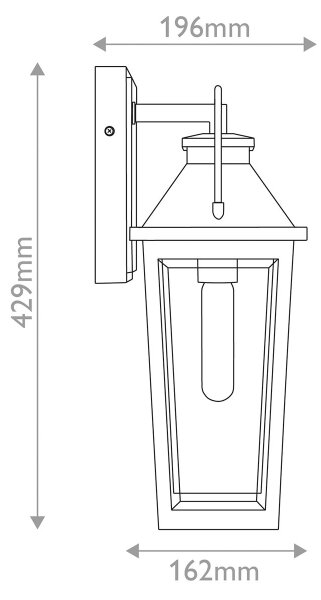 Quoizel QZ-BUCKLEY-M-MBK - Venk. nástěnné svítidlo BUCKLEY M 1xE27/40W/230V IP44