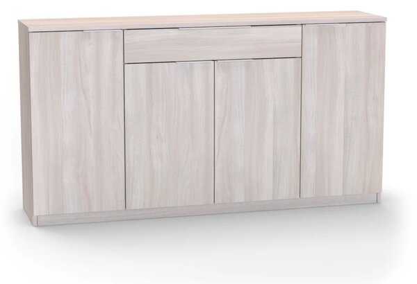 Komoda VARIO 6 Šířka 140 cm, Jasan šedý, nerez úchytky