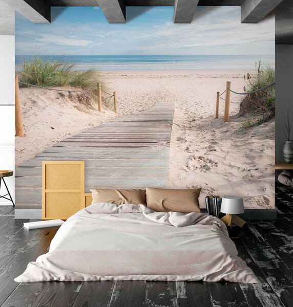Fototapeta Dřevěný chodník vedoucí na pláž, Designové fototapety na zeď, Populární fototapety, u54357 - Tapeko.co.cz