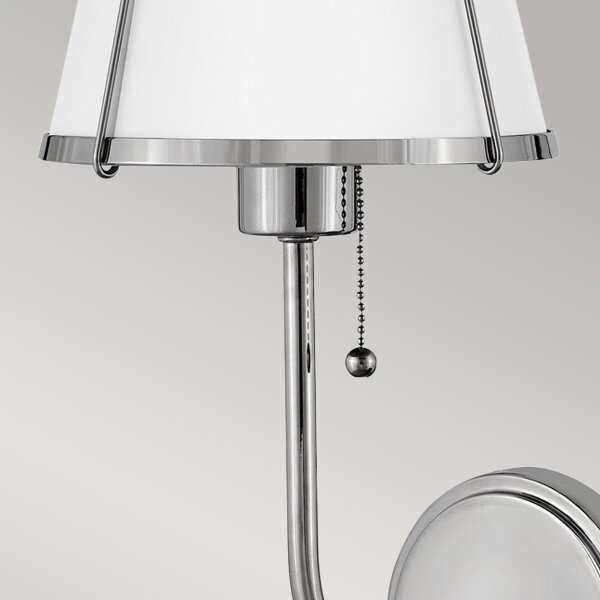 Hinkley HK-CLARKE1-PN-WH - Nástěnná lampa CLARKE 1xE27/40W/230V chrom/bílá