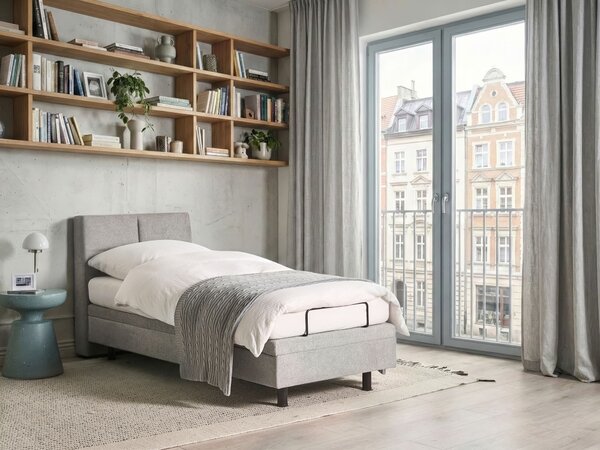 Polohovací postel Tkanina VICEROY 80 x 200 cm Světle šedá