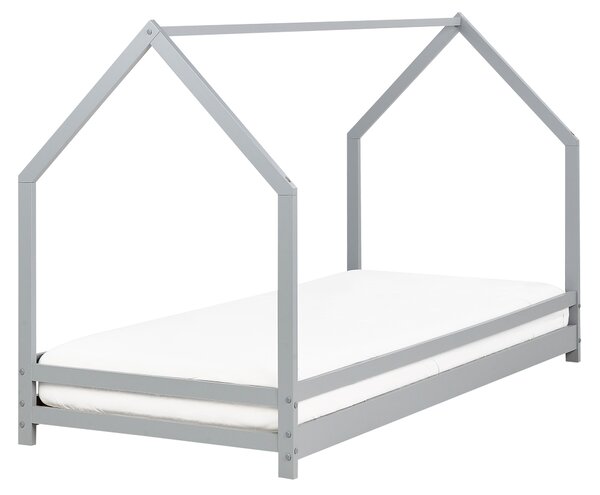 Dětská postel Domek Borovicové dřevo APPY 90 x 200 cm Šedá