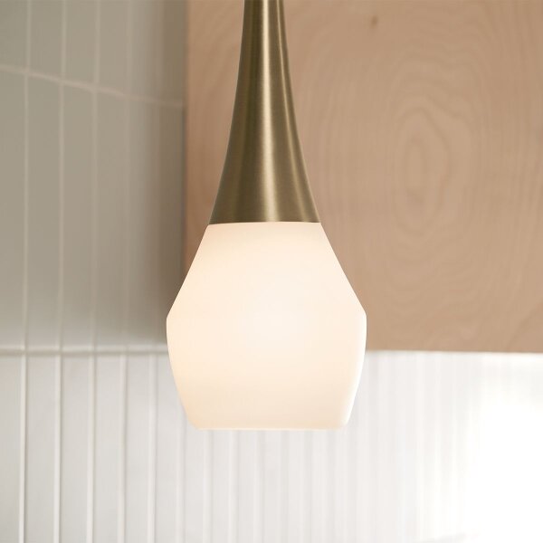 Kichler KL-DEELA-P-CPZ - Lustr na tyči DEELA 1xE27/60W/230V pr. 17,8 cm mosaz