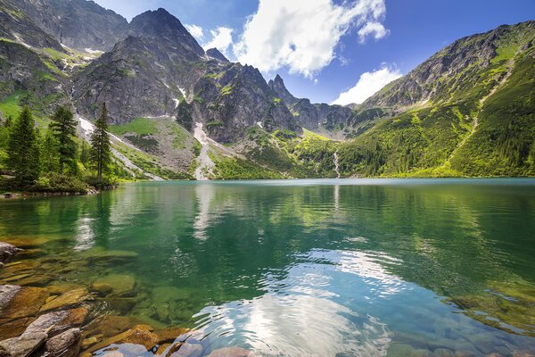 Fototapeta Jezero obklopené horami, Přírodní fototapety, Populární fototapety, u54486 - Tapeko.co.cz