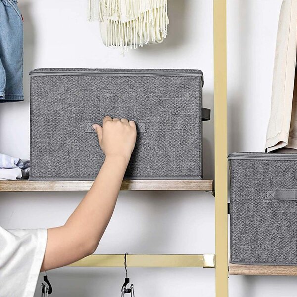 Úložné boxy ELVIS, 3ks, 40x30x25cm, šedá SongmicsHome