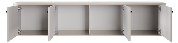 Závěsný TV stolek Vesper 4D 187 cm - kašmírový / černé úchytky