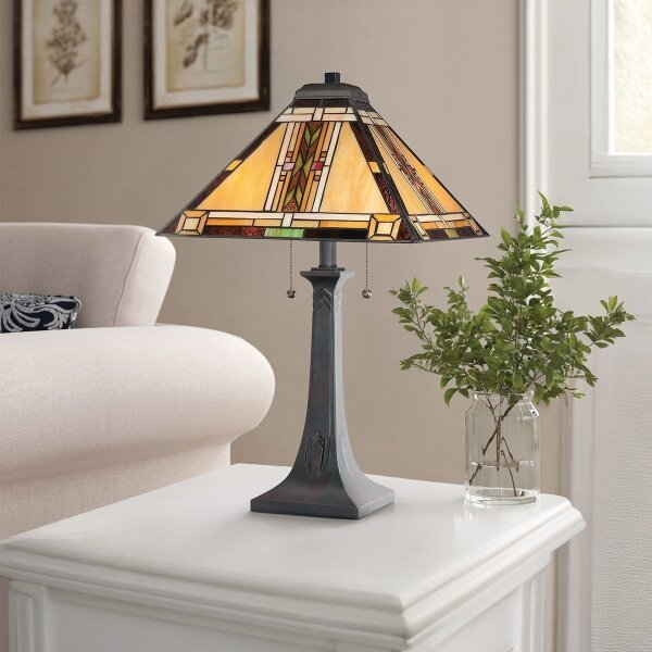 Quoizel QZ-NAVAJO-TL-VB - Stolní lampa Tiffany NAVAJO 2xE27/60W/230V