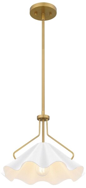 Quoizel QZ-MEJIA-1P-S-AB - Lustr na tyči MEJIA 1xE27/60W/230V pr. 35,6 cm mosaz