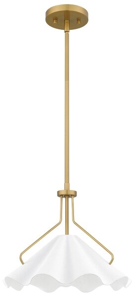 Quoizel QZ-MEJIA-1P-S-AB - Lustr na tyči MEJIA 1xE27/60W/230V pr. 35,6 cm mosaz