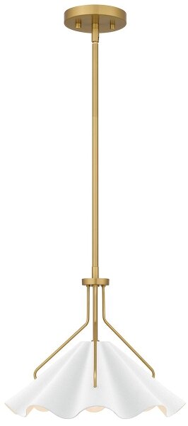 Quoizel QZ-MEJIA-1P-S-AB - Lustr na tyči MEJIA 1xE27/60W/230V pr. 35,6 cm mosaz