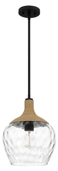 Quoizel QZ-ROYER-1P-MBK - Lustr na tyči ROYER 1xE27/60W/230V pr. 30,2 cm