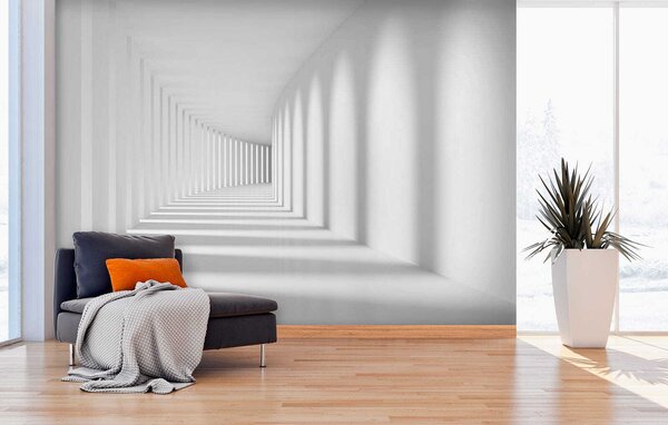 Fototapeta Bílá místnost se sloupy a světlem, 3D fototapety, Populární fototapety, u55301 - Tapeko.co.cz