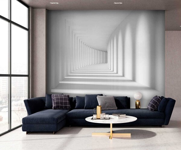 Fototapeta Bílá místnost se sloupy a světlem, 3D fototapety, Populární fototapety, u55301 - Tapeko.co.cz