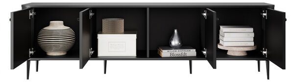 TV stolek Vesper 4D 187 cm - černý / černé nohy