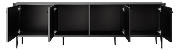 TV stolek Vesper 4D 187 cm - černý / černé nohy