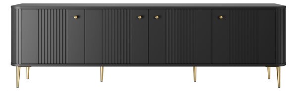 TV stolek Vesper 4D 187 cm - černý / zlaté nožky