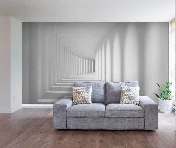 Fototapeta Bílá místnost se sloupy a světlem, 3D fototapety, Populární fototapety, u55301 - Tapeko.co.cz