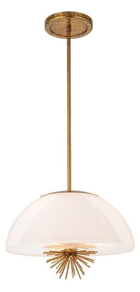 Quoizel STARING-3P-DG-OPAL-Lustr na tyči STARING 3xE14/40W/230V pr.45,7cm zlatá