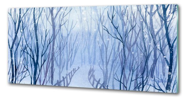 Skleněný panel do kuchynské linky Les zima pksh-122794428