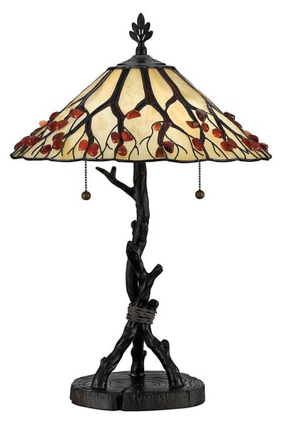 Quoizel QZ-WHISPERING-TL-VB - Stolní lampa Tiffany WHISPERING 2xE27/60W/230V