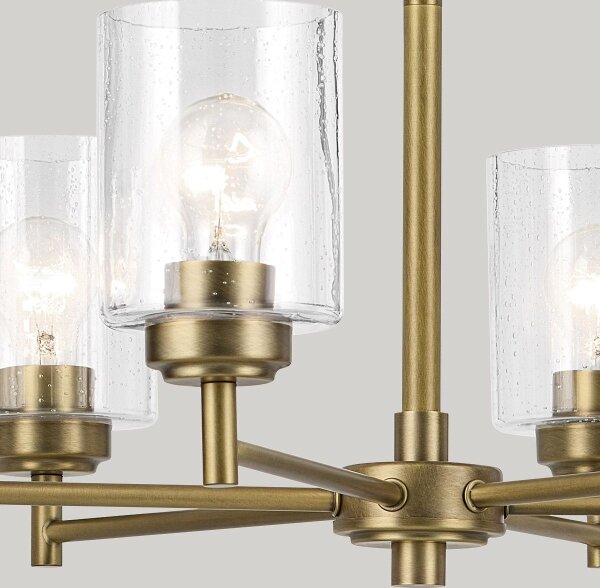 Kichler KL-WINSLOW6-NBR - Lustr na řetězu WINSLOW 6xE27/60W/230V mosaz