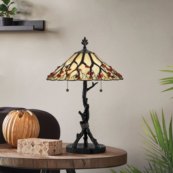 Quoizel QZ-WHISPERING-TL-VB - Stolní lampa Tiffany WHISPERING 2xE27/60W/230V